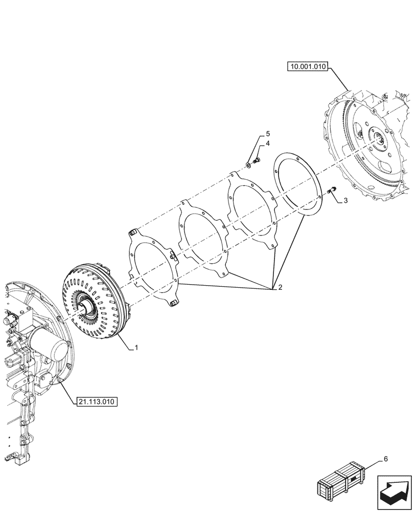 Схема запчастей Case 580SN - (21.700.050) - VAR - 423062 - TRANSMISSION, POWERSHIFT, COMPONENTS, TORQUE CONVERTER, 4WD (21) - TRANSMISSION