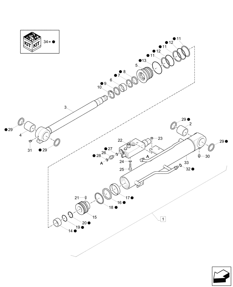 Схема запчастей Case CX26C - (35.736.020) - VAR - 747060 - BOOM CYLINDER, SAFETY VALVE, COMPONENTS (35) - HYDRAULIC SYSTEMS