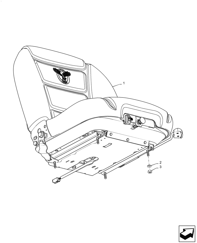 Схема запчастей Case SV300 - (90.124.AE[02]) - SEAT, AIR SUSPENSION (03-OCT-2016 & NEWER) (90) - PLATFORM, CAB, BODYWORK AND DECALS