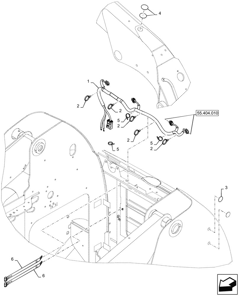 Схема запчастей Case SV340 - (55.511.010) - REAR LIGHT HARNESS, W/O TURN SIGNAL (55) - ELECTRICAL SYSTEMS