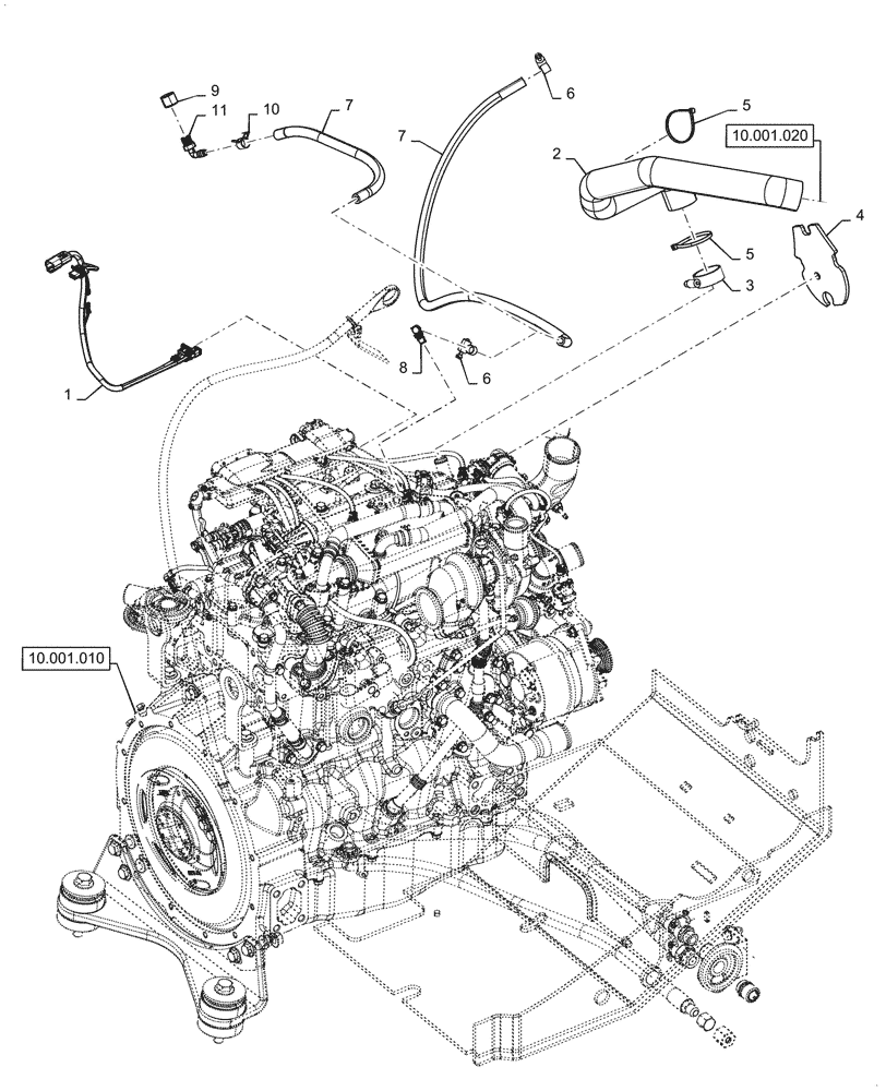 Схема запчастей Case SV340 - (55.015.010) - CCV JUMPER HARNESS & HOSE ASSY. (55) - ELECTRICAL SYSTEMS