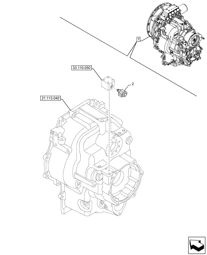 Схема запчастей Case 590SN - (55.031.090) - VAR - 423062 - TRANSMISSION, POWERSHIFT, COMPONENTS, PARKING BRAKE, SOLENOID, 4WD (55) - ELECTRICAL SYSTEMS