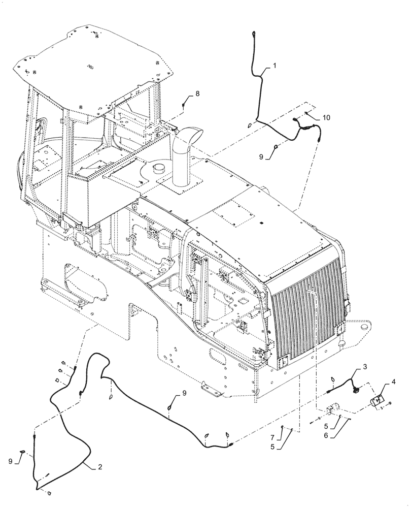 Схема запчастей Case 1121G - (55.530.010) - VAR - 424234 - REAR VIEW CAMERA (55) - ELECTRICAL SYSTEMS