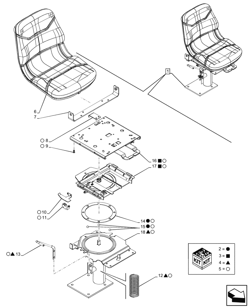 Схема запчастей Case 580N EP - (90.120.020) - VAR - 747850 - DRIVER SEAT, COMPONENTS (90) - PLATFORM, CAB, BODYWORK AND DECALS