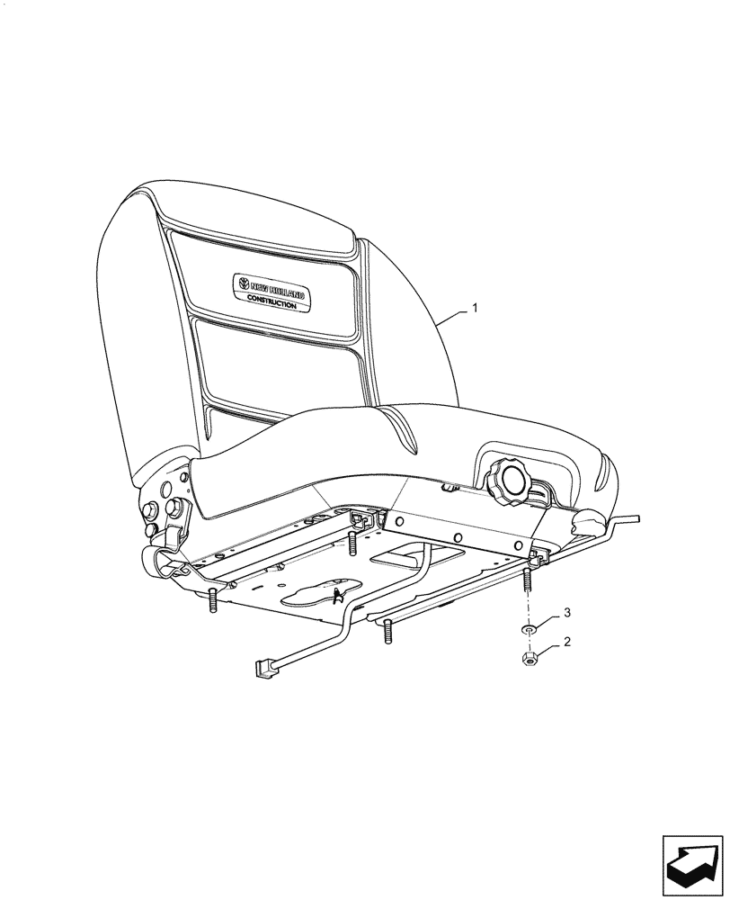 Схема запчастей Case SR250 - (90.120.03[02]) - SEAT, MECHANICAL SUSPENSION (03-OCT-2016 & NEWER) (90) - PLATFORM, CAB, BODYWORK AND DECALS