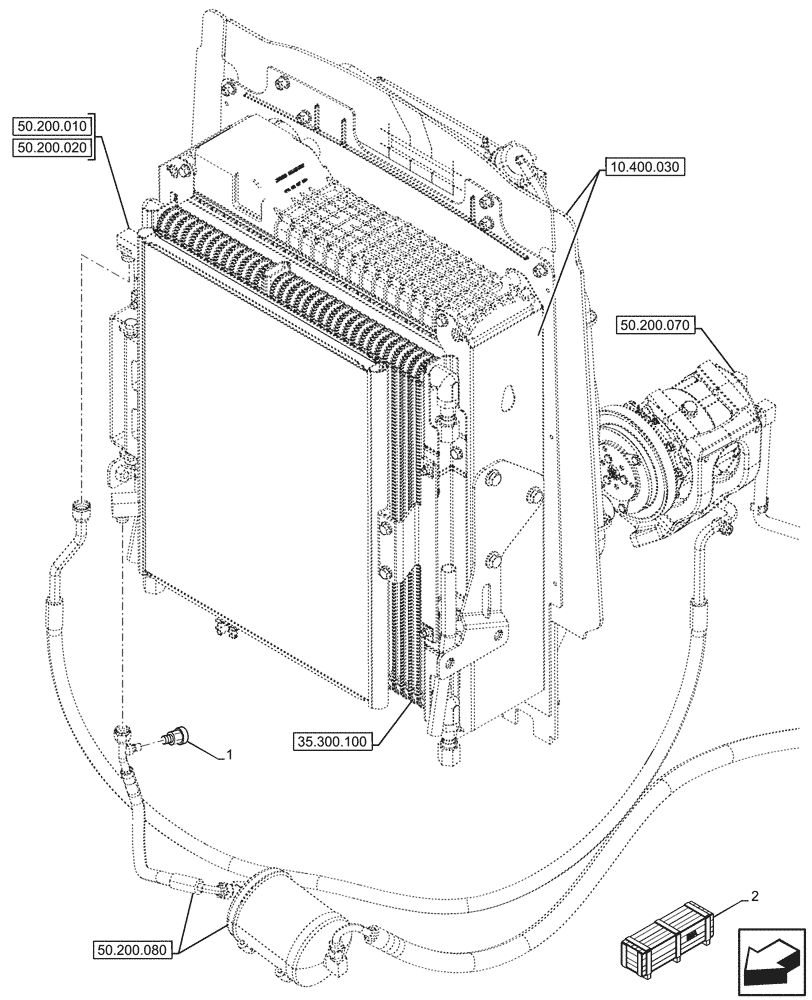 Схема запчастей Case 590SN - (55.050.040) - VAR - 747853, 747855 - AIR CONDITIONING, PRESSURE SWITCH (55) - ELECTRICAL SYSTEMS