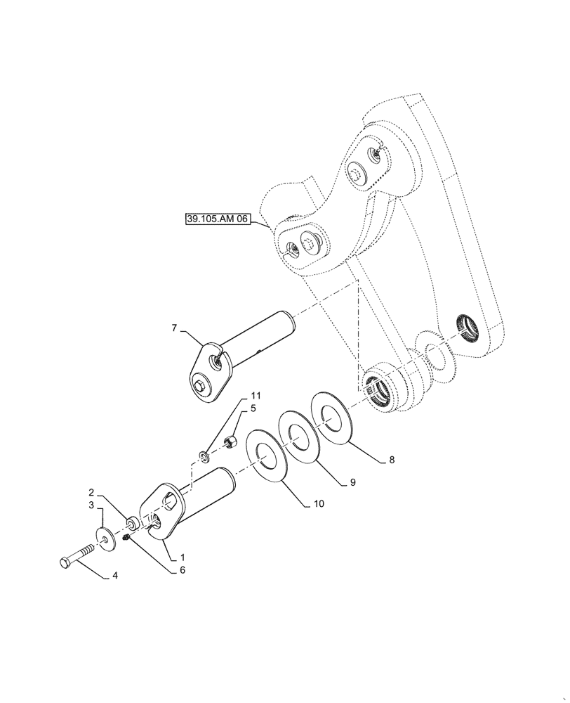 Схема запчастей Case 521G - (39.105.040) - VAR - 782537, 482047, 424988, 424249 - LIFT ARM, PIN INSTALLATION (39) - FRAMES AND BALLASTING