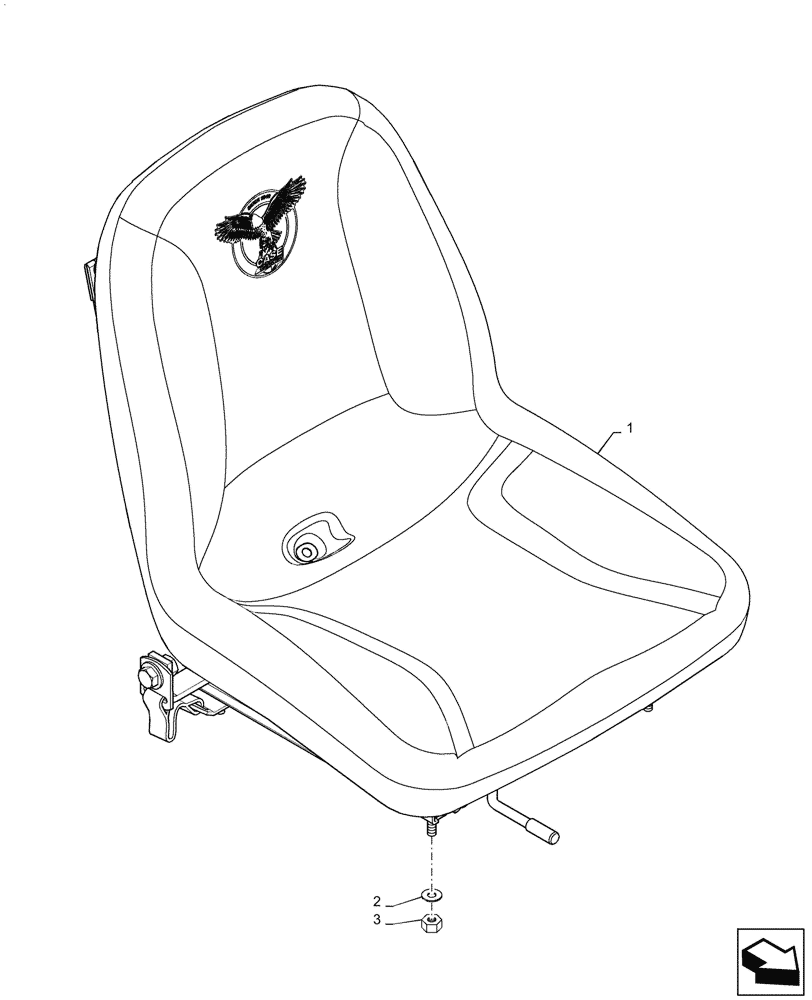 Схема запчастей Case SR160 - (90.120.AD[02]) - SEAT, NON-SUSPENSION, MOUNTING (03-OCT-2016 & NEWER) (90) - PLATFORM, CAB, BODYWORK AND DECALS