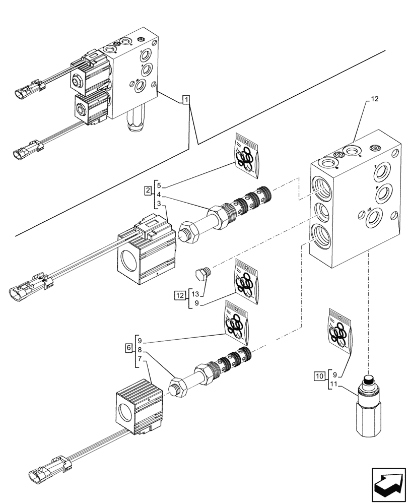 Схема запчастей Case 580N - (35.734.080) - VAR - 423049 - QUICK COUPLER, VALVE, COMPONENTS (35) - HYDRAULIC SYSTEMS