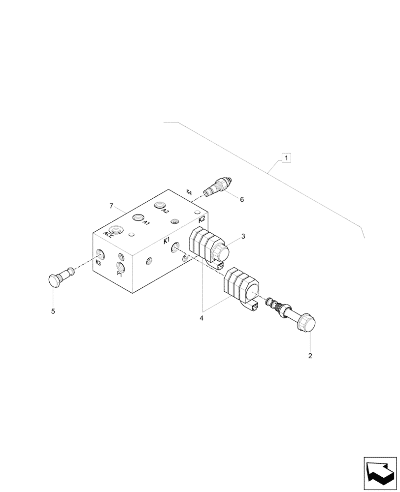 Схема запчастей Case CX26C - (35.357.060) - PILOT CONTROLS, SOLENOID VALVE, COMPONENTS (35) - HYDRAULIC SYSTEMS