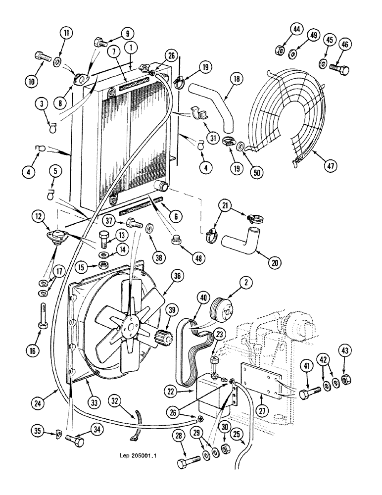 Схема запчастей Case 688C - (2-16) - ENGINE COOLING, (XXXXX-) (01) - ENGINE