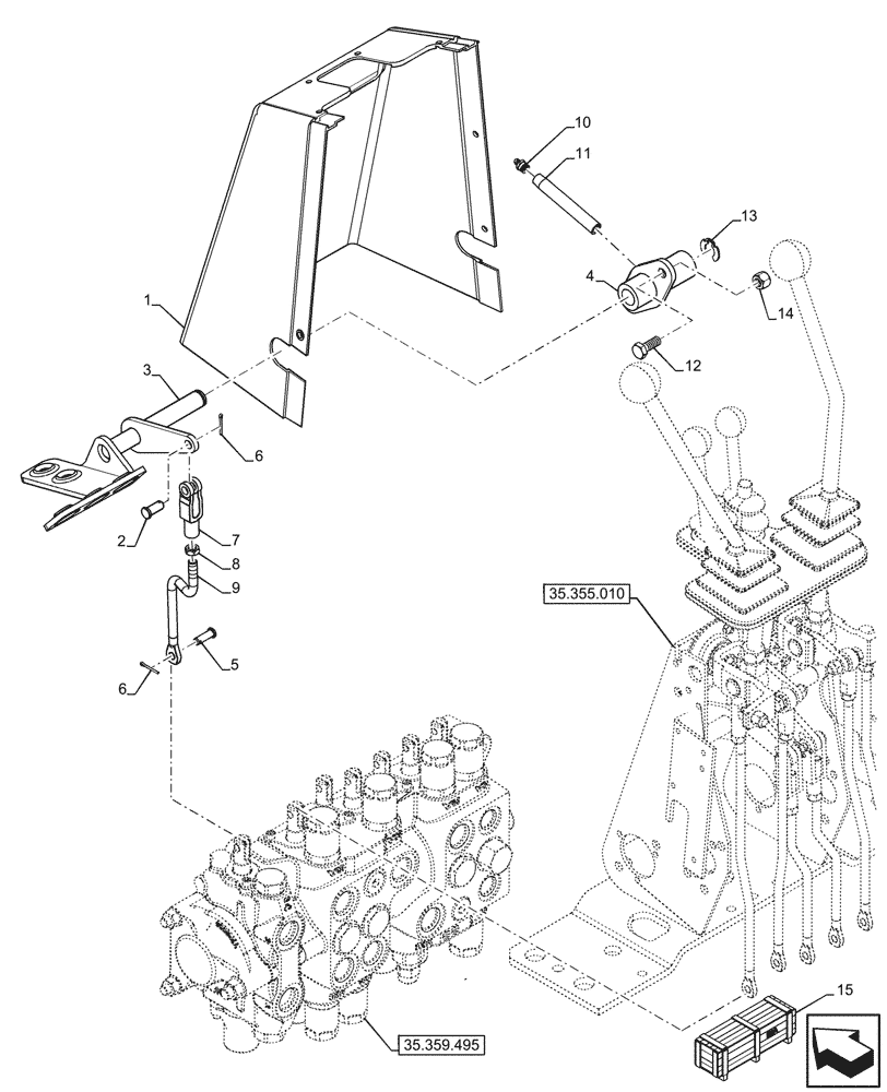 Схема запчастей Case 580SN - (35.355.080) - 7-SPOOL, BACKHOE CONTROL VALVE, MECHANICAL CONTROLS, EXTANDABLE DIPPER, HAND SWING, W/ 2 LEVER CONTROLS, W/O DOUBLE AUXILIARY, MOUNTING PARTS (35) - HYDRAULIC SYSTEMS