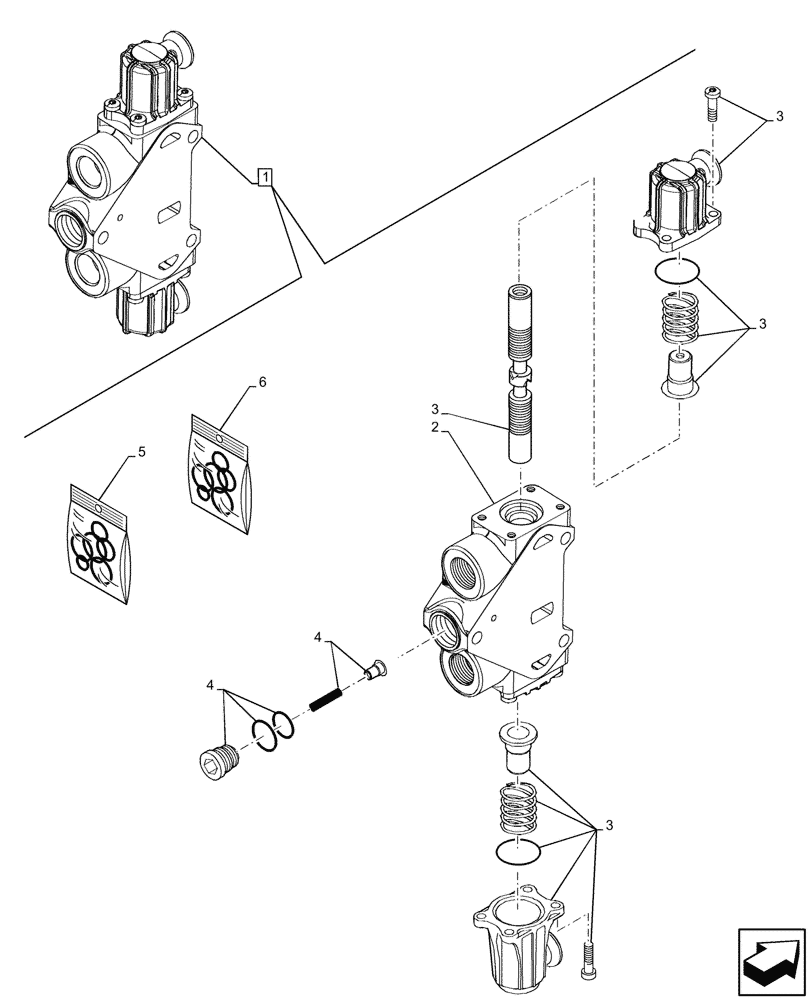 Схема запчастей Case 580SN - (35.359.600) - 6-SPOOL, 7-SPOOL, 8-SPOOL, BACKHOE CONTROL VALVE, STABILIZER SECTION, COMPONENTS (35) - HYDRAULIC SYSTEMS