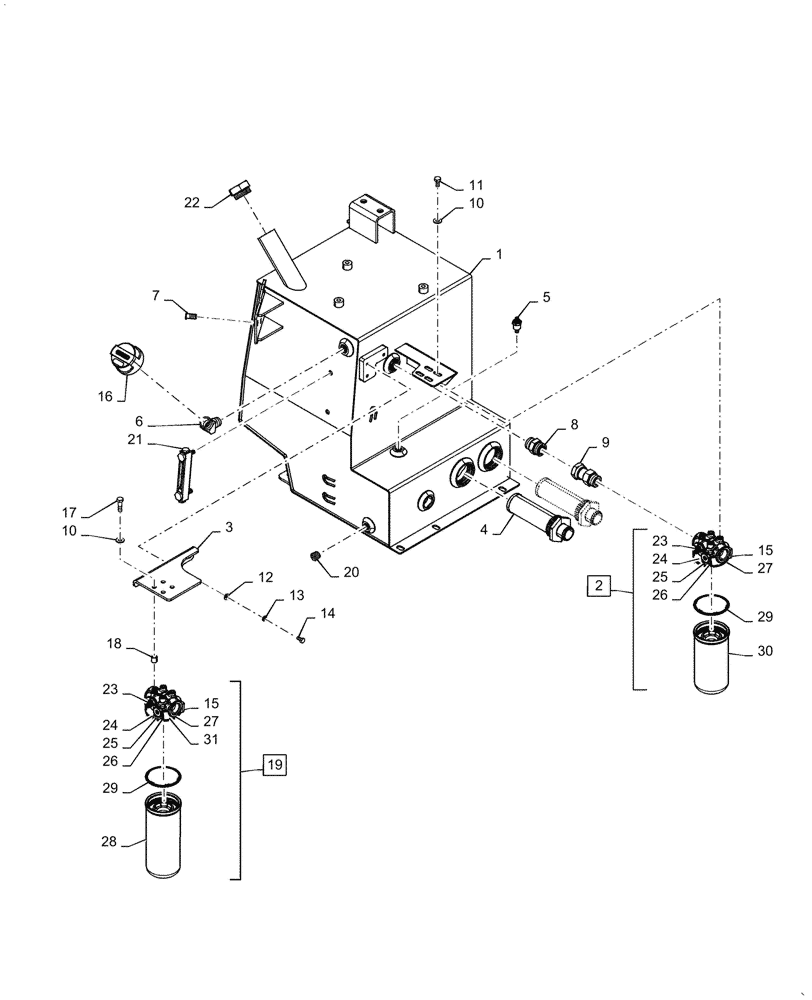 Схема запчастей Case 850M LT - (35.300.010) - HYDRAULIC FLUID RESERVOIR - ASN - NGC103102 (35) - HYDRAULIC SYSTEMS