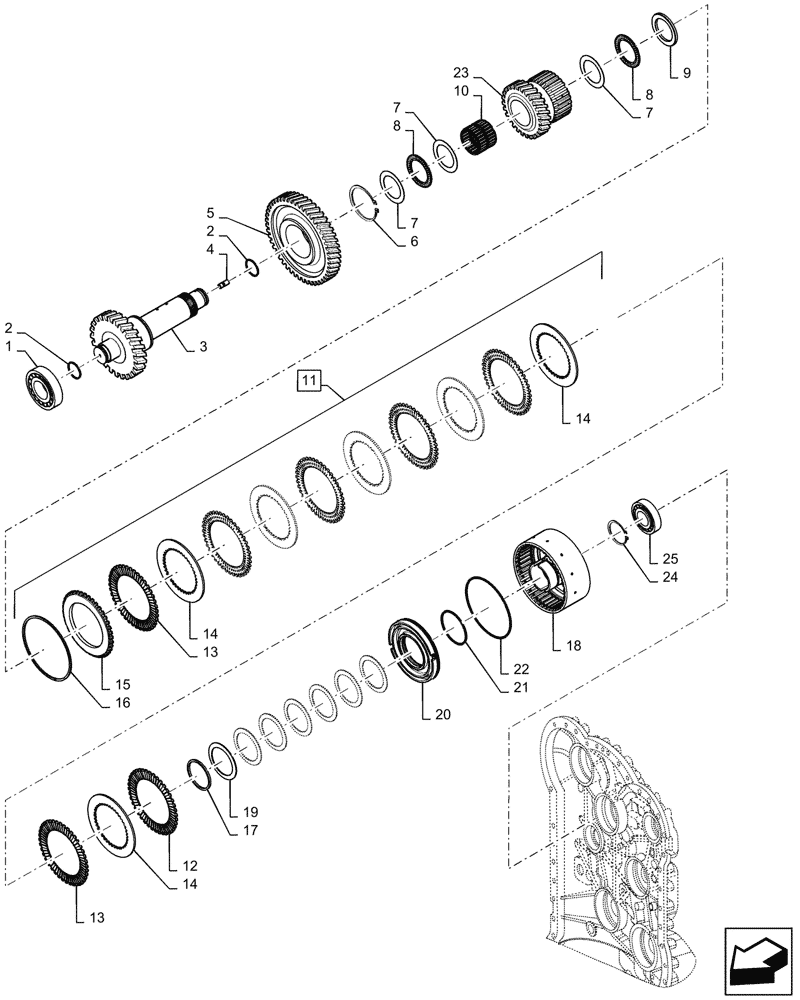 Схема запчастей Case 821G - (21.155.040) - VAR - 424224 - 4TH GEAR CLUTCH ASSEMBLY, 4 SPEED (21) - TRANSMISSION