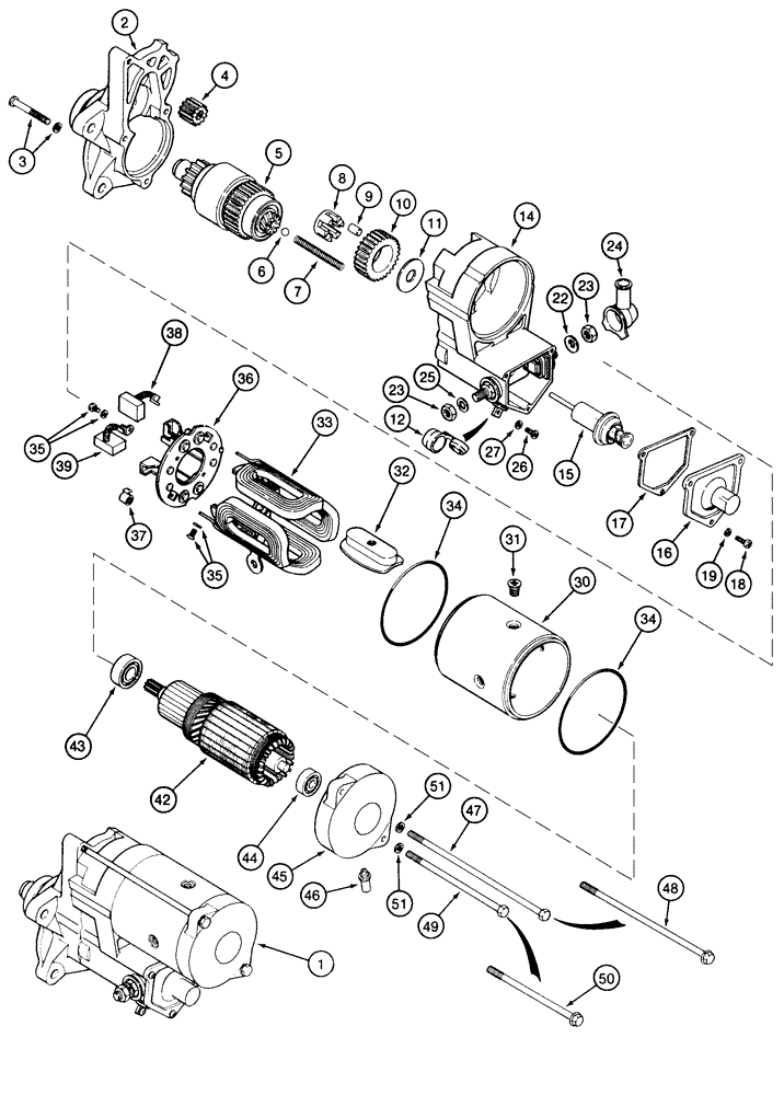 Схема запчастей Case 855E - (4-02) - STARTER (04) - ELECTRICAL SYSTEMS