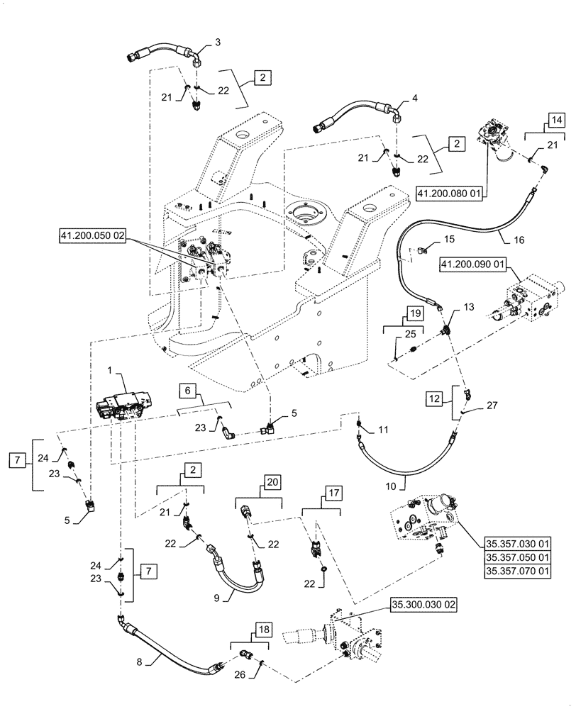 Схема запчастей Case 1121G - (41.200.050[01]) - VAR - 482930 - STANDARD, STEERING - W/ JOYSTICK (41) - STEERING