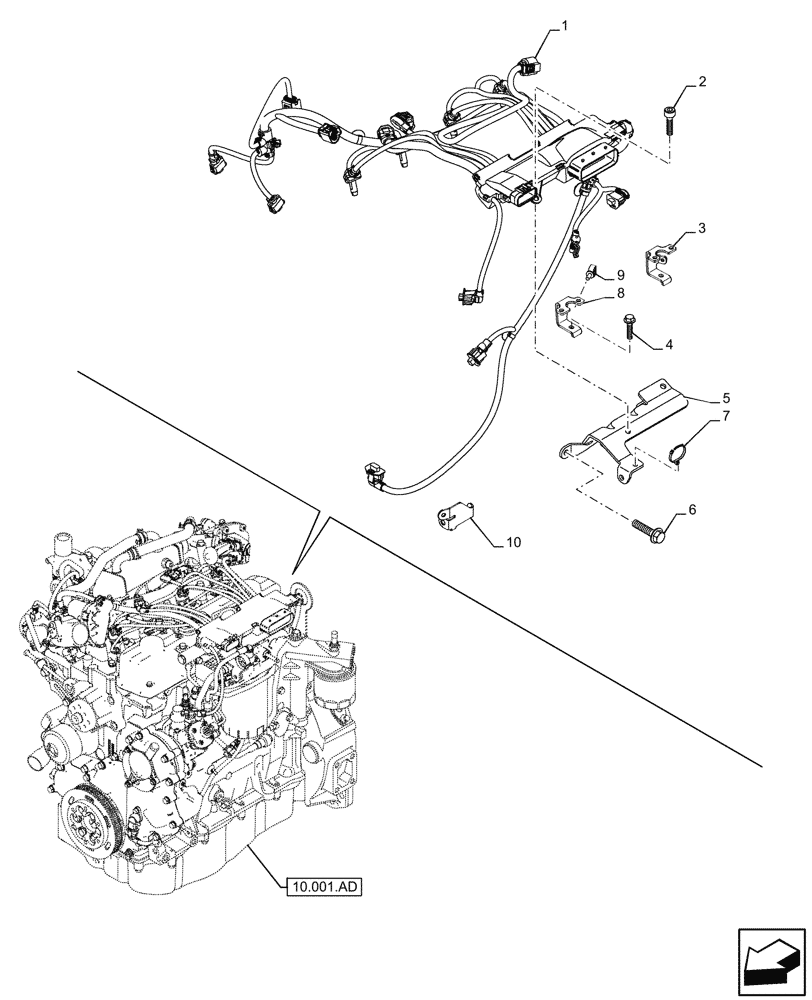 Схема запчастей Case F5HFL413B A002 - (55.100.05[FROM]) - MOTOR ELECTRIC INSTALLATION (504388075) (55) - ELECTRICAL SYSTEMS