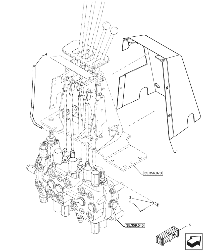 Схема запчастей Case 580N - (35.356.080) - BACKHOE CONTROL VALVE, 7-SPOOL, MECHANICAL CONTROL, STANDARD DIPPER, W/O 2 LEVER CONTROLS, W/ DOUBLE AUXILIARY (35) - HYDRAULIC SYSTEMS