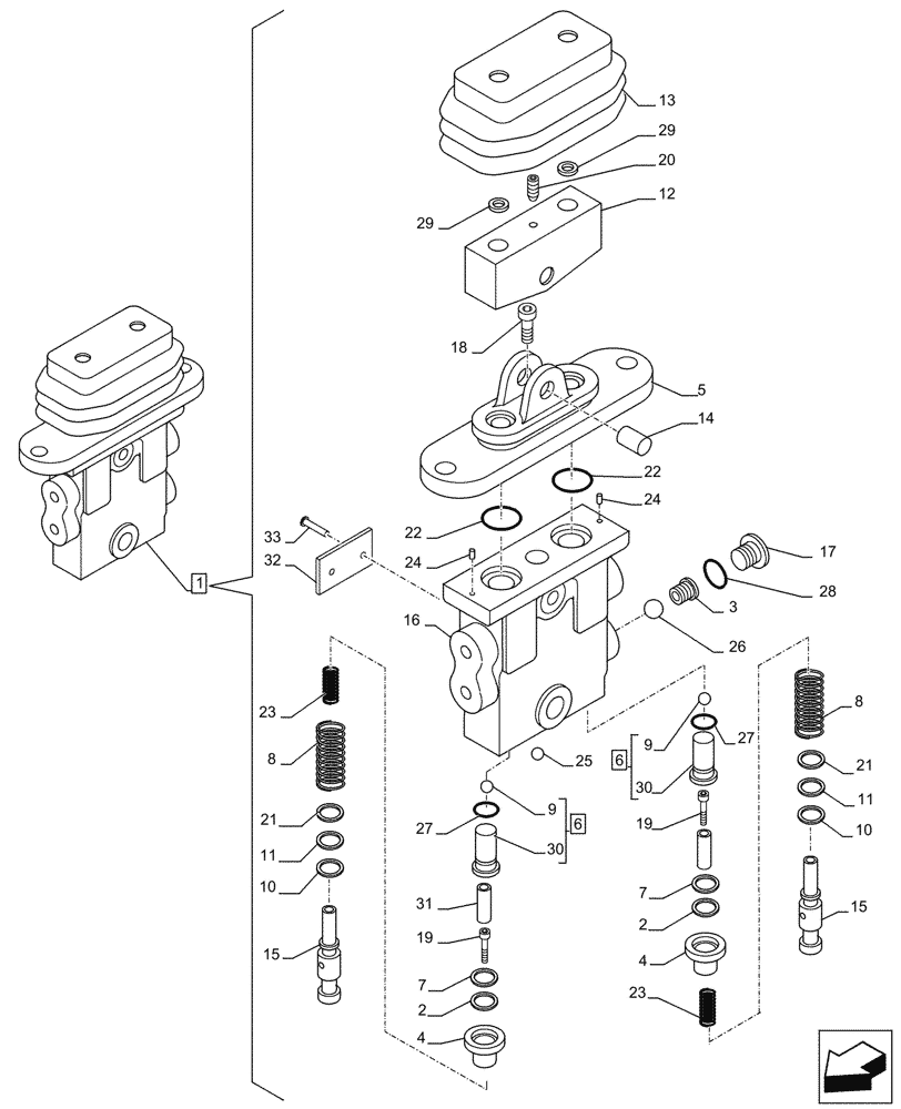 Схема запчастей Case CX210D LC LR - (35.356.AJ[03]) - VAR - 461872 - PEDAL, REMOTE CONTROL VALVE, AUXILIARY CIRCUIT, SHEARS, W/ ELECTRICAL PROPORTIONAL CONTROL, COMPONENTS (35) - HYDRAULIC SYSTEMS