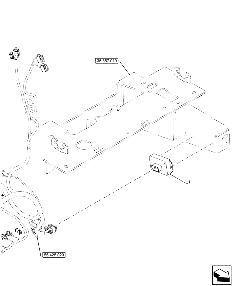 Схема запчастей Case 580N - (55.640.020) - 6-SPOOL, 7-SPOOL, ELECTRONIC CONTROL UNIT, W/ PILOT CONTROLS (55) - ELECTRICAL SYSTEMS