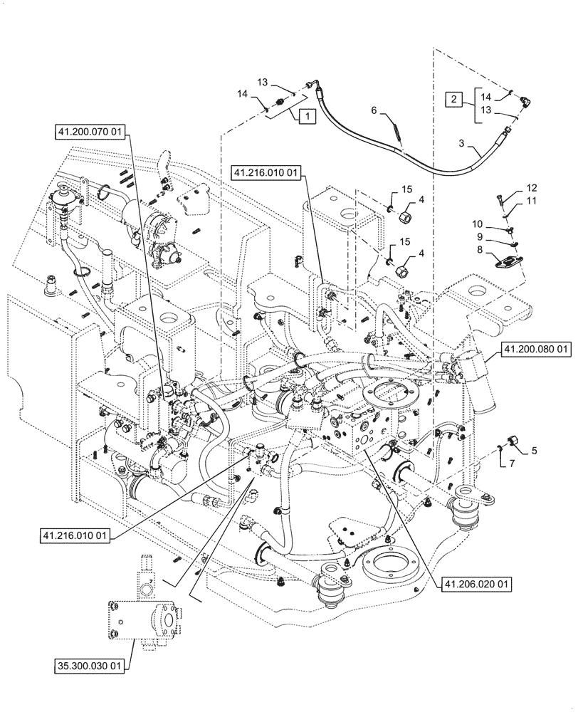 Схема запчастей Case 1121G - (41.200.040[01]) - VAR - 782442 - ELECTRIC SYSTEM CONTROL, STEERING ARM, STEERING - W/O JOYSTICK (41) - STEERING