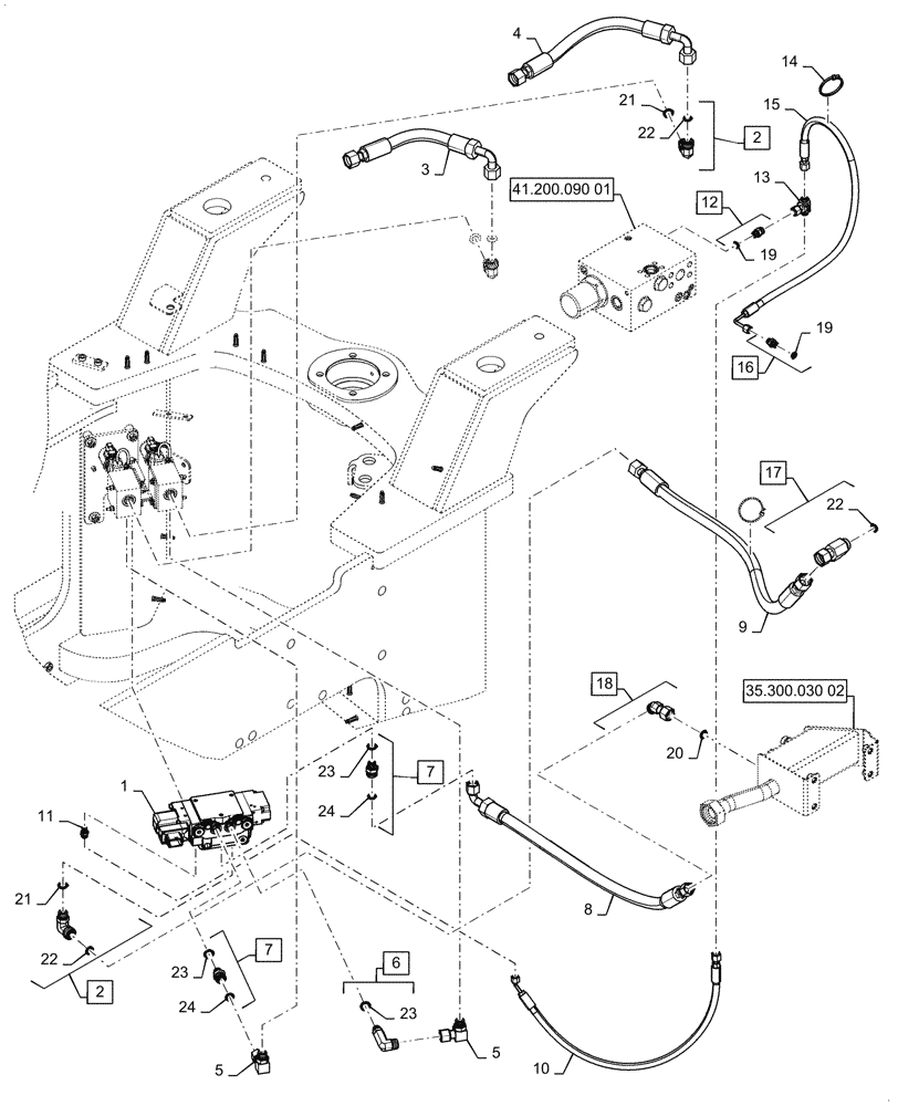 Схема запчастей Case 1021G - (41.200.060[01]) - VAR - 482913 - STANDARD, STEERING - EH W/ JOYSTICK (41) - STEERING