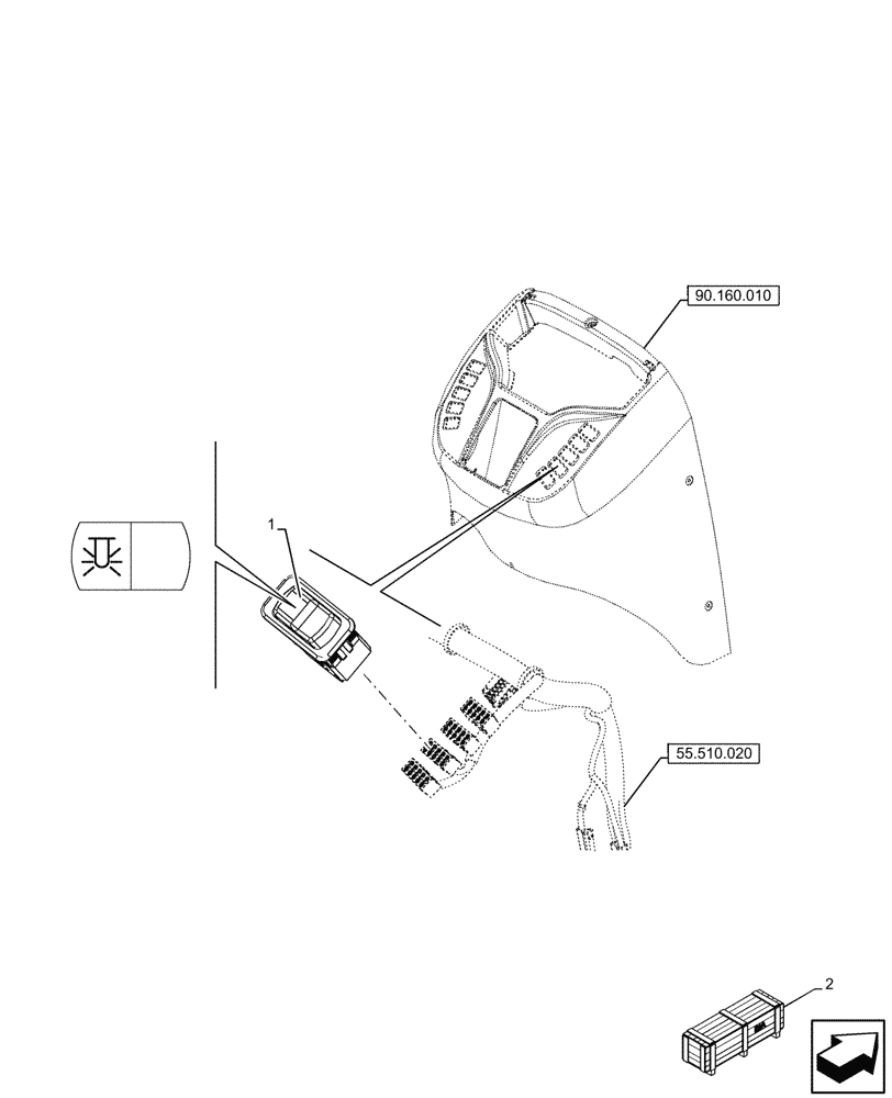 Схема запчастей Case 580N EP - (55.405.100) - VAR - 728758 - ROTARY BEACON, SWITCH (55) - ELECTRICAL SYSTEMS