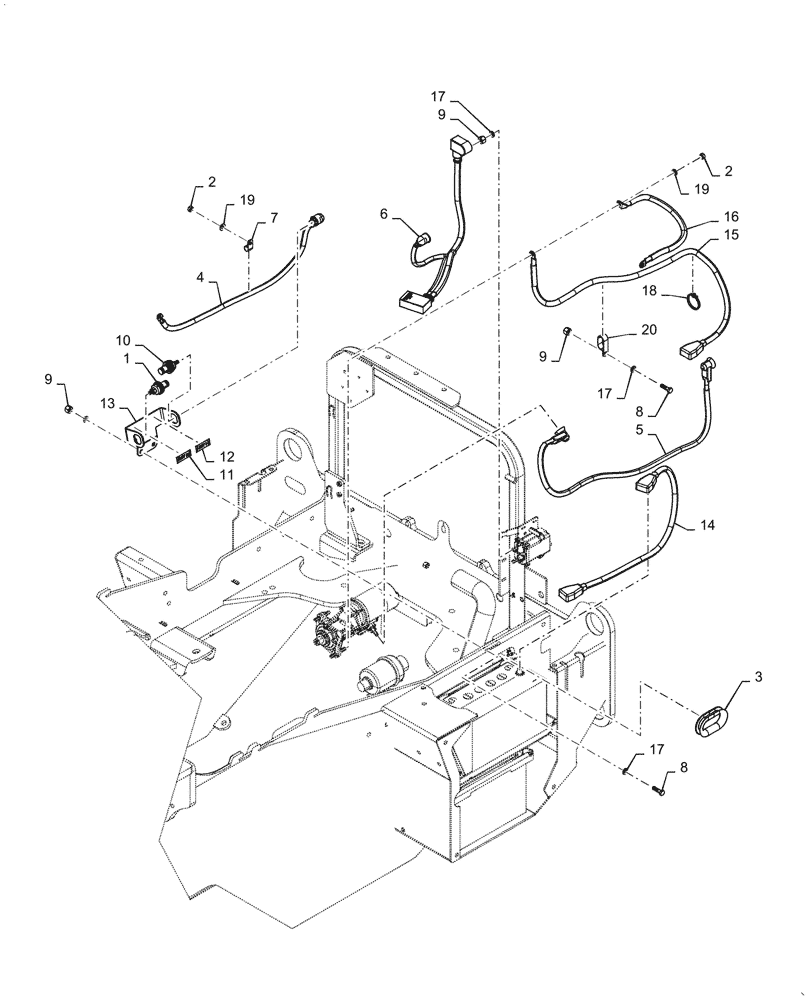 Схема запчастей Case 521G - (55.302.030) - BATTERY CABLE INSTALLATION (55) - ELECTRICAL SYSTEMS