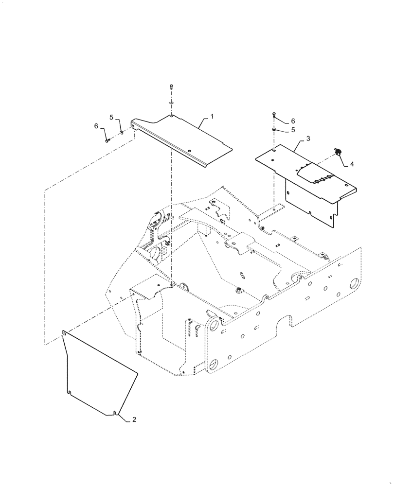 Схема запчастей Case 521G - (39.100.040) - BATTERY & DEF COVERS (39) - FRAMES AND BALLASTING