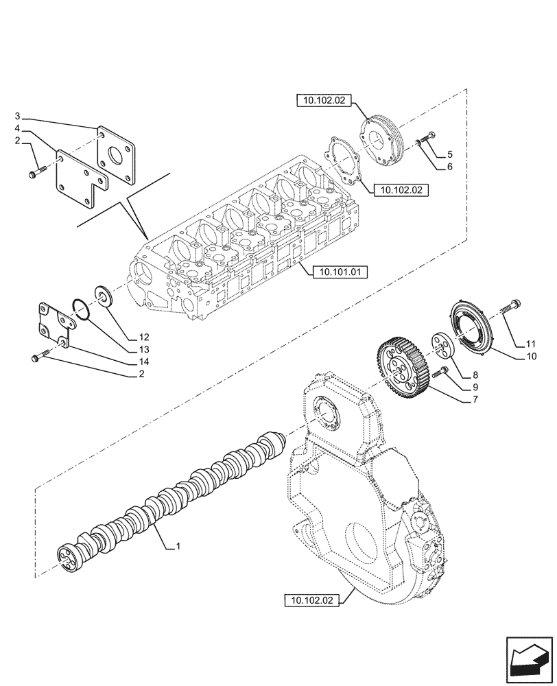 Схема запчастей Case F3AE0684S E908 - (0.12.5) - CAMSHAFT (504138171) 