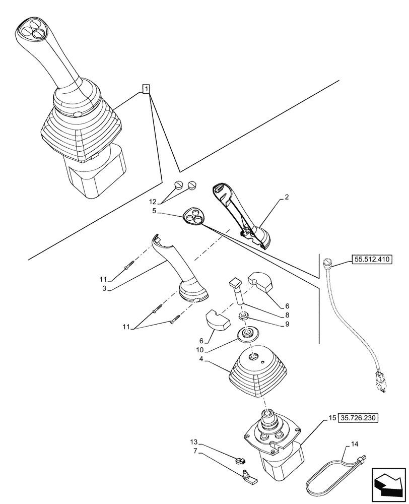 Схема запчастей Case 590SN - (35.726.220) - 6-SPOOL, 7-SPOOL, JOYSTICK, RH, STANDARD DIPPER, W/ PILOT CONTROLS, COMPONENTS (35) - HYDRAULIC SYSTEMS