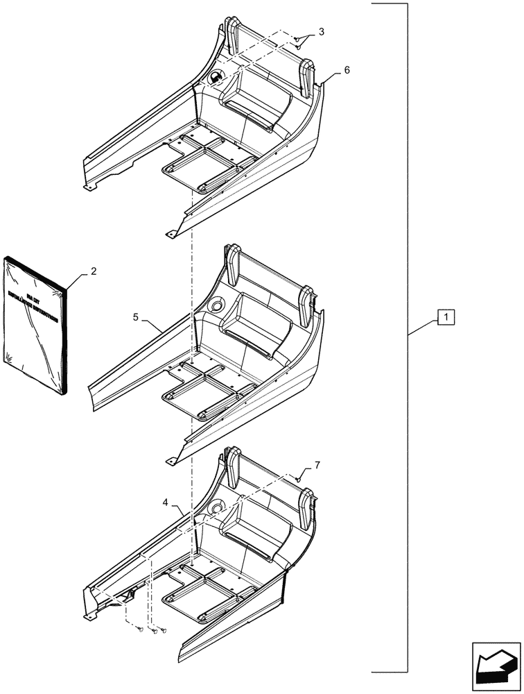 Схема запчастей Case TV380 - (88.100.90[18]) - DIA KIT, INTERIOR TRIM, EURO (88) - ACCESSORIES