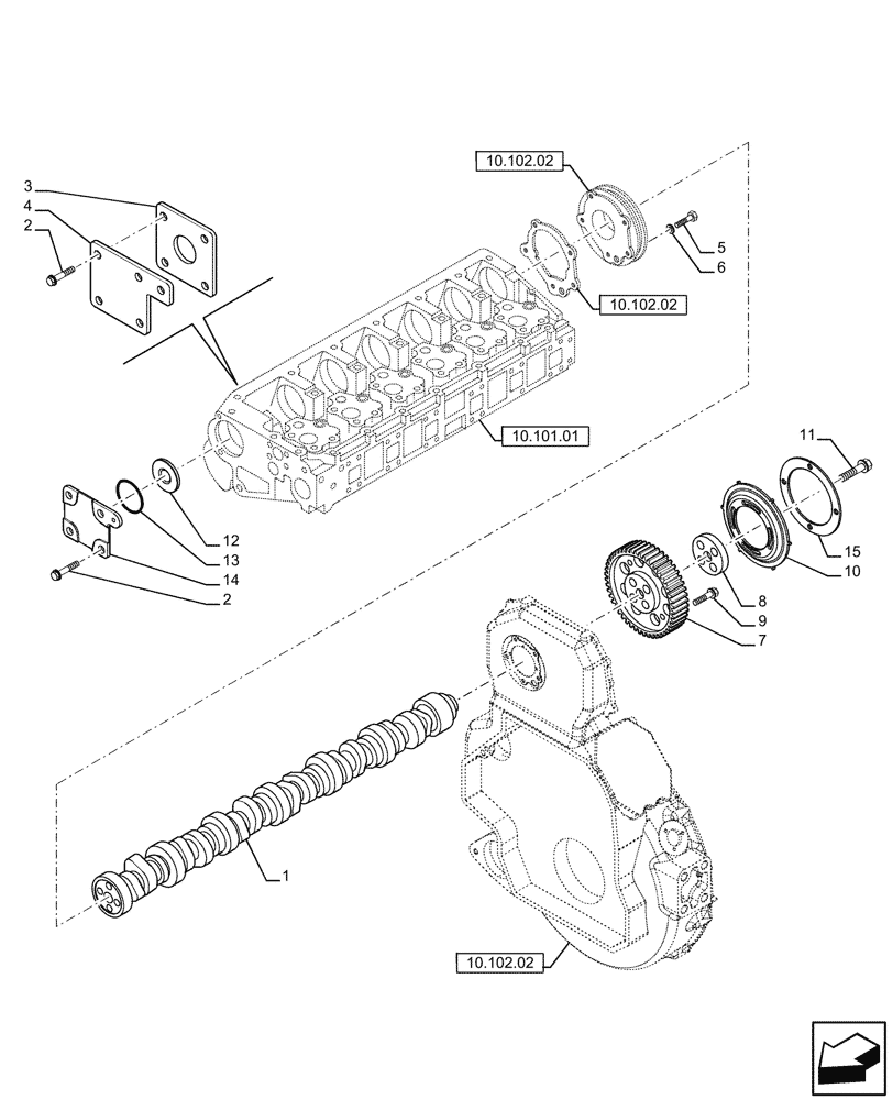 Схема запчастей Case F3AE0684S E908 - (0.12.5) - CAMSHAFT (504138171) 