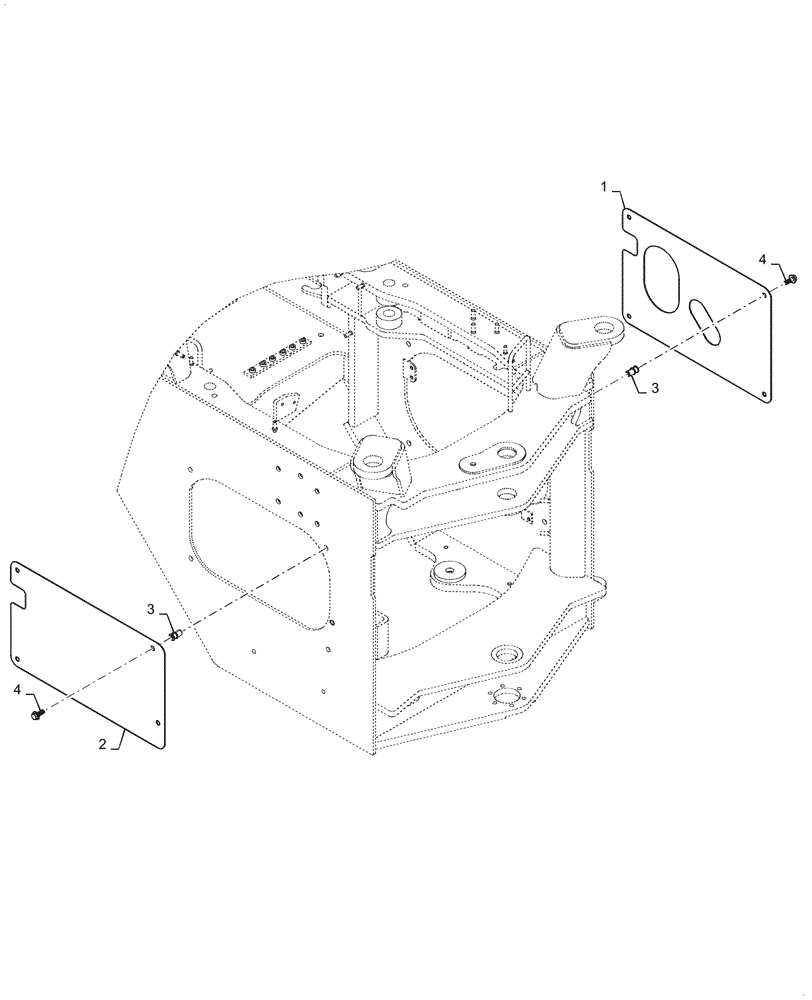 Схема запчастей Case 521G - (39.100.010) - VAR - 782897 - REAR FRAME SIDE COVERS (39) - FRAMES AND BALLASTING