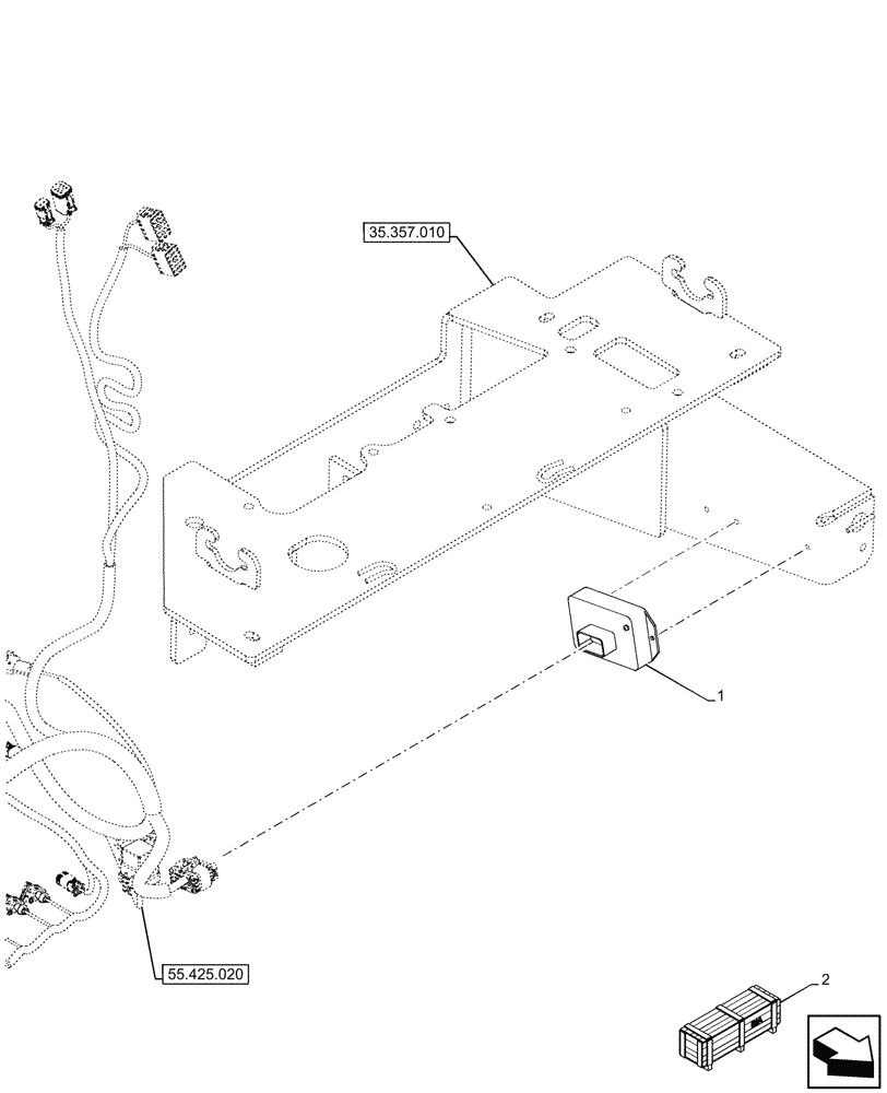 Схема запчастей Case 590SN - (55.640.040) - 7-SPOOL, 8-SPOOL, ELECTRONIC CONTROL UNIT, W/ PILOT CONTROLS, W/ DOUBLE AUXILIARY HYDRAULIC (55) - ELECTRICAL SYSTEMS