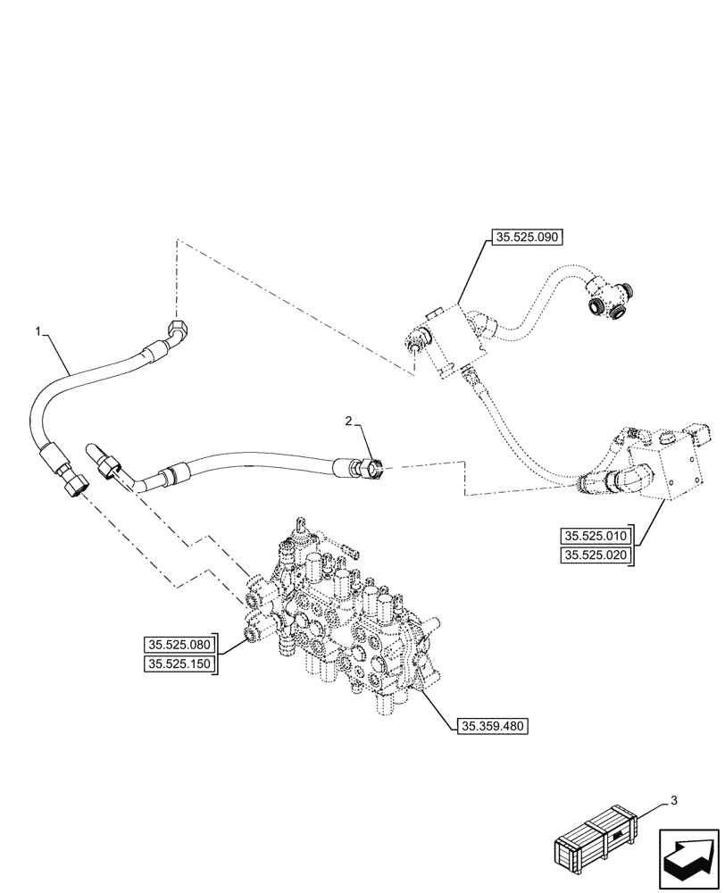 Схема запчастей Case 580SN - (35.359.660) - 7-SPOOL, CONTROL VALVE LINE (35) - HYDRAULIC SYSTEMS