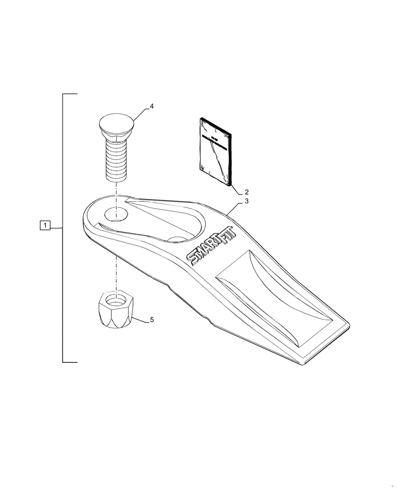 Схема запчастей Case SV280 - (88.100.82[05]) - DIA KIT, BOLT ON TOOTH, BUCKET (88) - ACCESSORIES