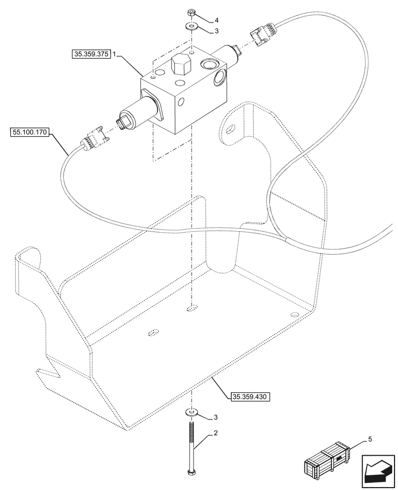 Схема запчастей Case 590SN - (35.359.370) - AUXILIARY CONTROL VALVE (35) - HYDRAULIC SYSTEMS