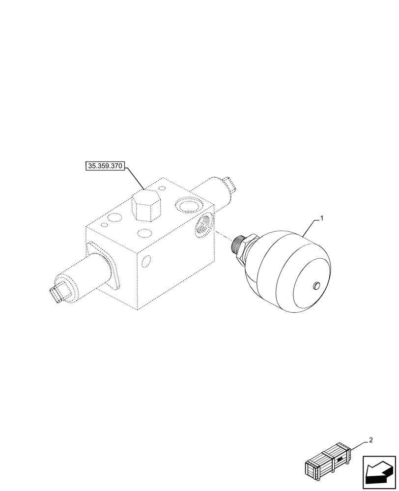 Схема запчастей Case 580N - (35.357.130) - AUXILIARY CONTROL VALVE, PILOT ACCUMULATOR (35) - HYDRAULIC SYSTEMS