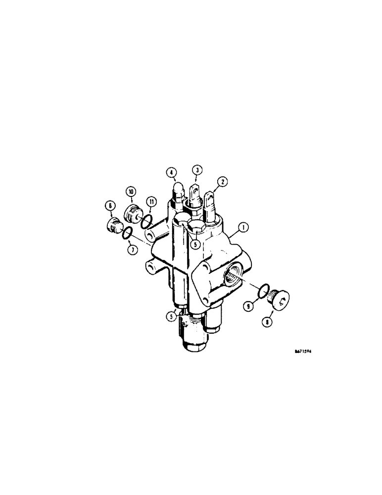 Схема запчастей Case 310G - (254[1]) - D38114 EQUIPMENT CONTROL VALVE (TWO SPOOL) (07) - HYDRAULIC SYSTEM