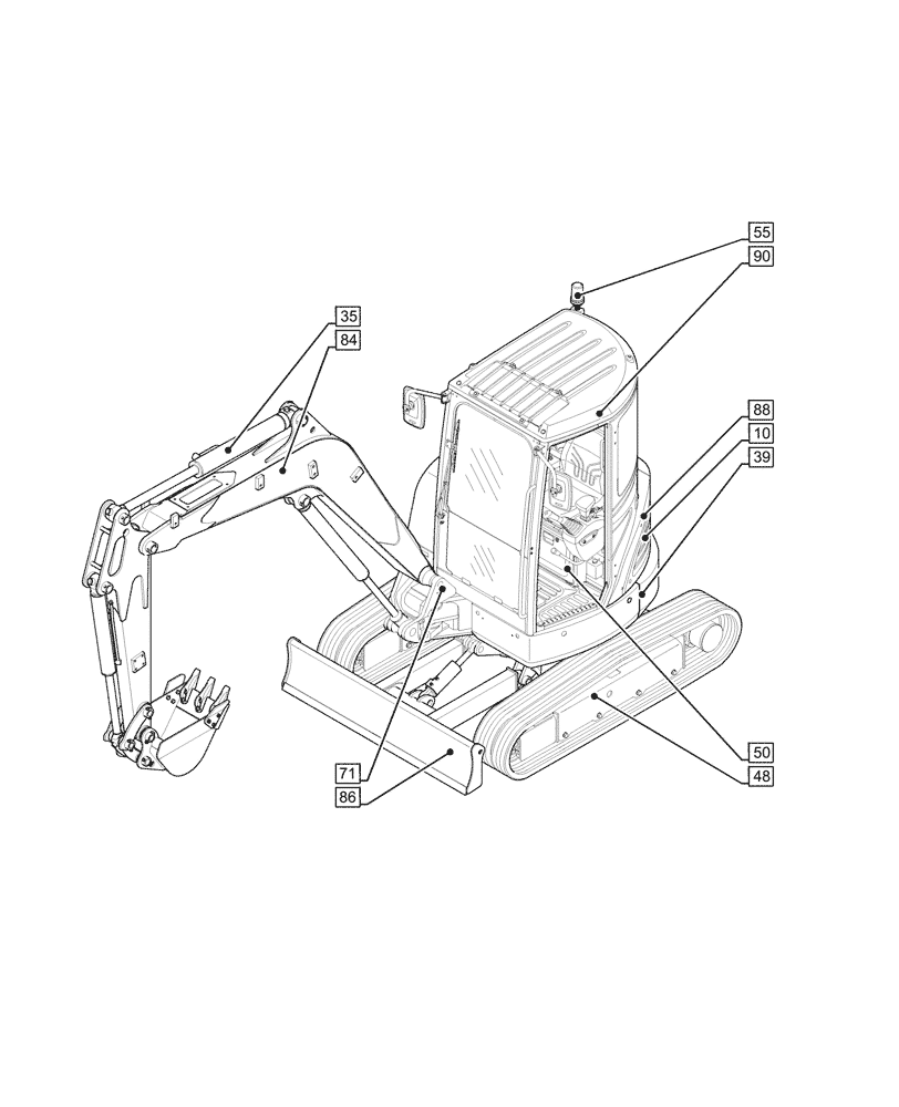 Схема запчастей Case CX26C - (00.000.00) - PICTORIAL INDEX - MAIN SECTIONS (00) - GENERAL & PICTORIAL INDEX