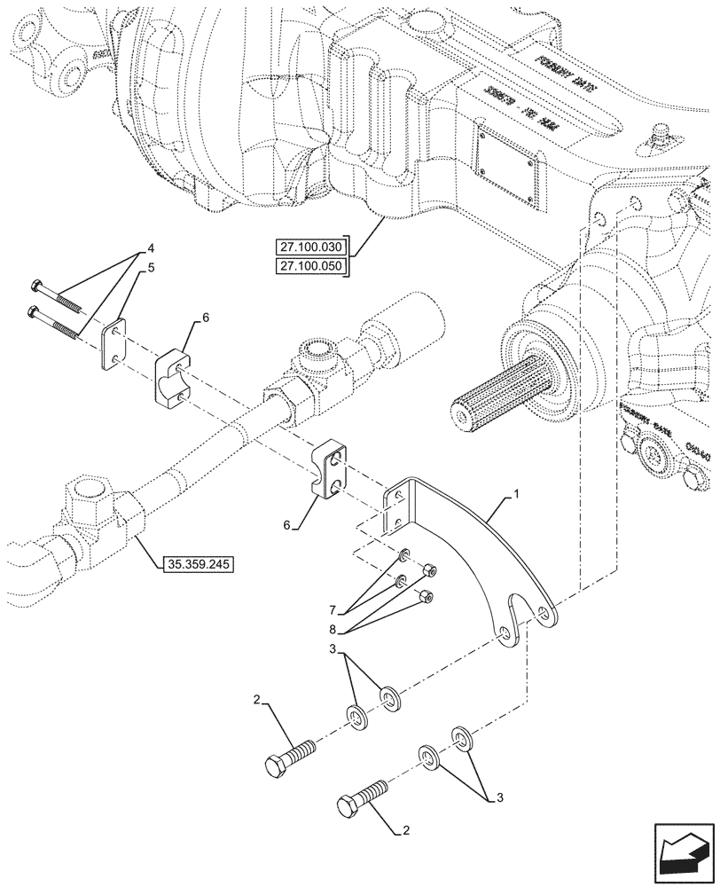 Схема запчастей Case 590SN - (35.359.355) - VAR - 747864 - LOADER, BACKHOE CONTROL VALVE, LINE, BRACKET (35) - HYDRAULIC SYSTEMS