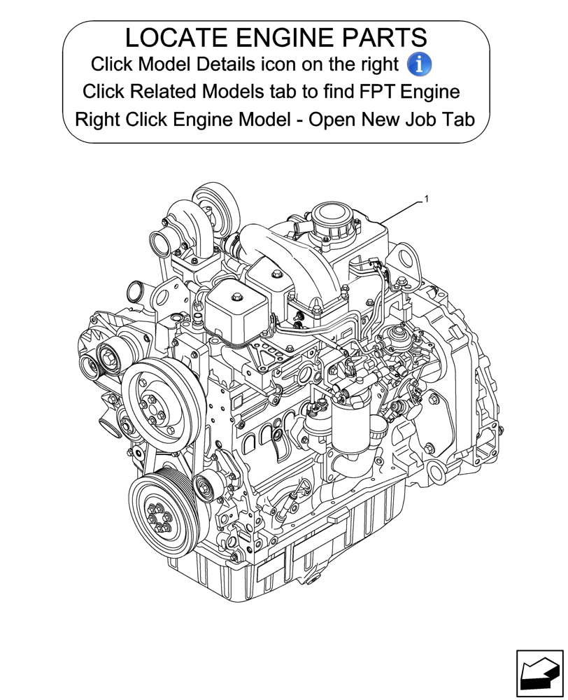 Схема запчастей Case 580N - (10.001.010) - ENGINE (10) - ENGINE