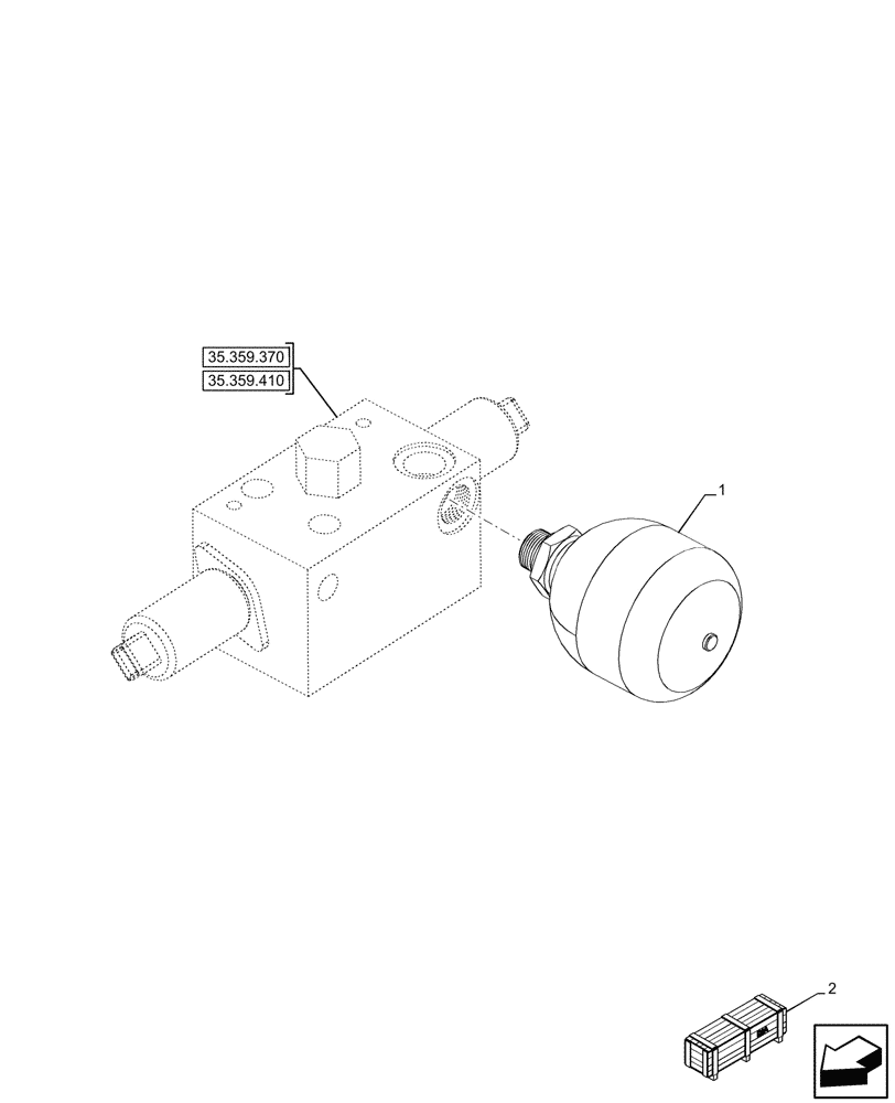 Схема запчастей Case 590SN - (35.357.130) - AUXILIARY CONTROL VALVE, PILOT ACCUMULATOR (35) - HYDRAULIC SYSTEMS