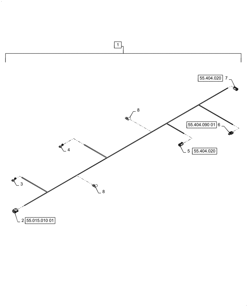 Схема запчастей Case 521G - (55.990.020) - HOOD HARNESS ASSEMBLY (55) - ELECTRICAL SYSTEMS