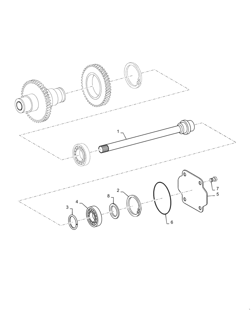 Схема запчастей Case 821G - (21.140.030) - VAR - 424225 - POWER TAKE OFF SHAFT, 5 SPEED (21) - TRANSMISSION