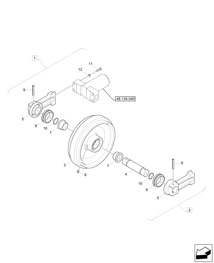 Схема запчастей Case CX60C - (48.134.030) - VAR - 9552711 - IDLER WHEEL, COMPONENTS (48) - TRACKS & TRACK SUSPENSION