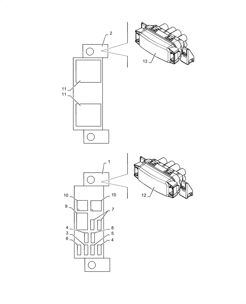 Схема запчастей Case 521G - (55.015.040) - FUSE HOLDER & RELAY ASSEMBLY (55) - ELECTRICAL SYSTEMS