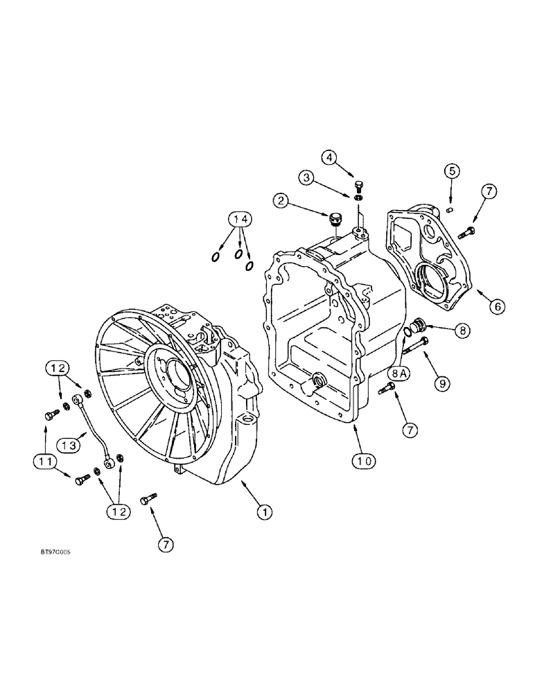 Схема запчастей Case 590SL - (6-26) - TRANSMISSION ASSEMBLY, TRANSMISSION HOUSING - TWO-WHEEL DRIVE (06) - POWER TRAIN